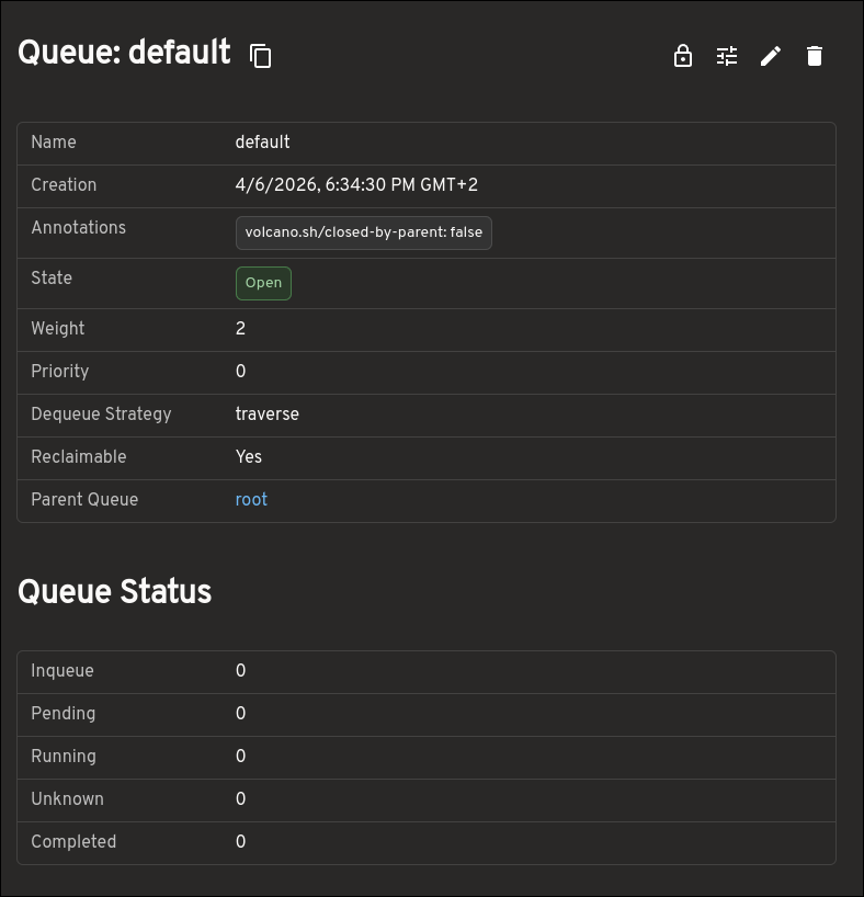 Headlamp 中的 Volcano Queue 详情